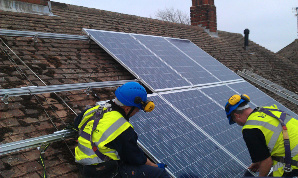 Dyson Solar Panel Installers on roof
